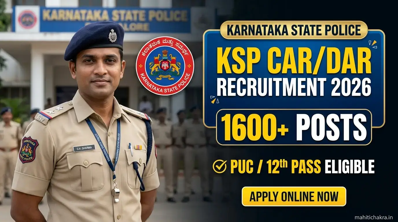 KSP Armed Police Constable Recruitment 2026: 1600 ಹುದ್ದೆಗಳು