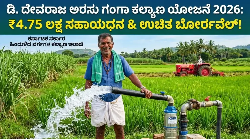 D Devaraj Urs Ganga Kalyana Scheme 2026 Free Borewell Subsidy 4.75 Lakhs Apply Online dbcdc karnataka gov in Mahiti Chakra